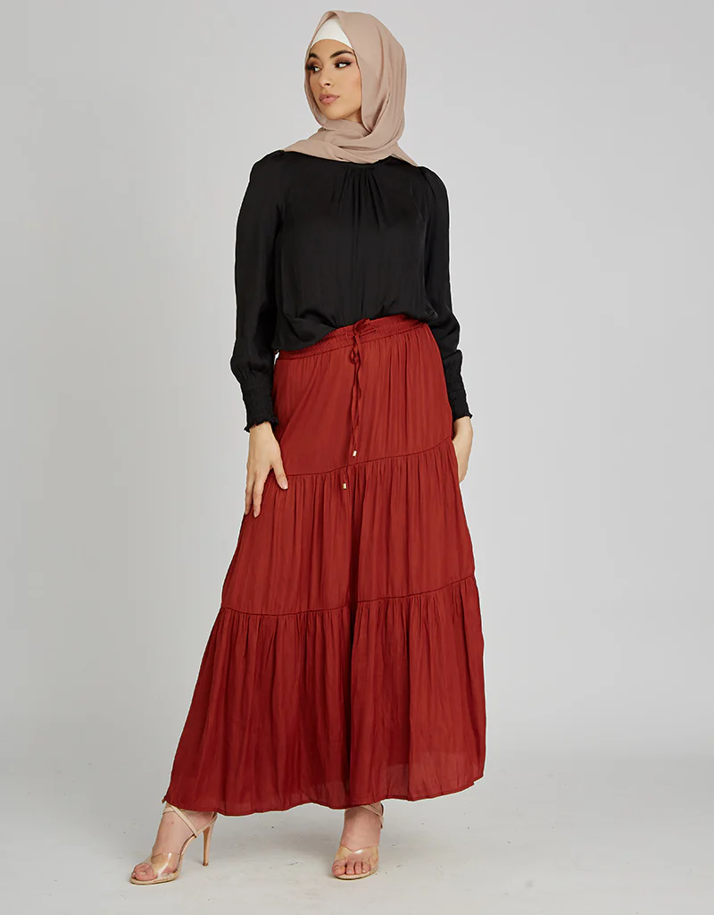 3 Tier Satin Skirt - Image 11
