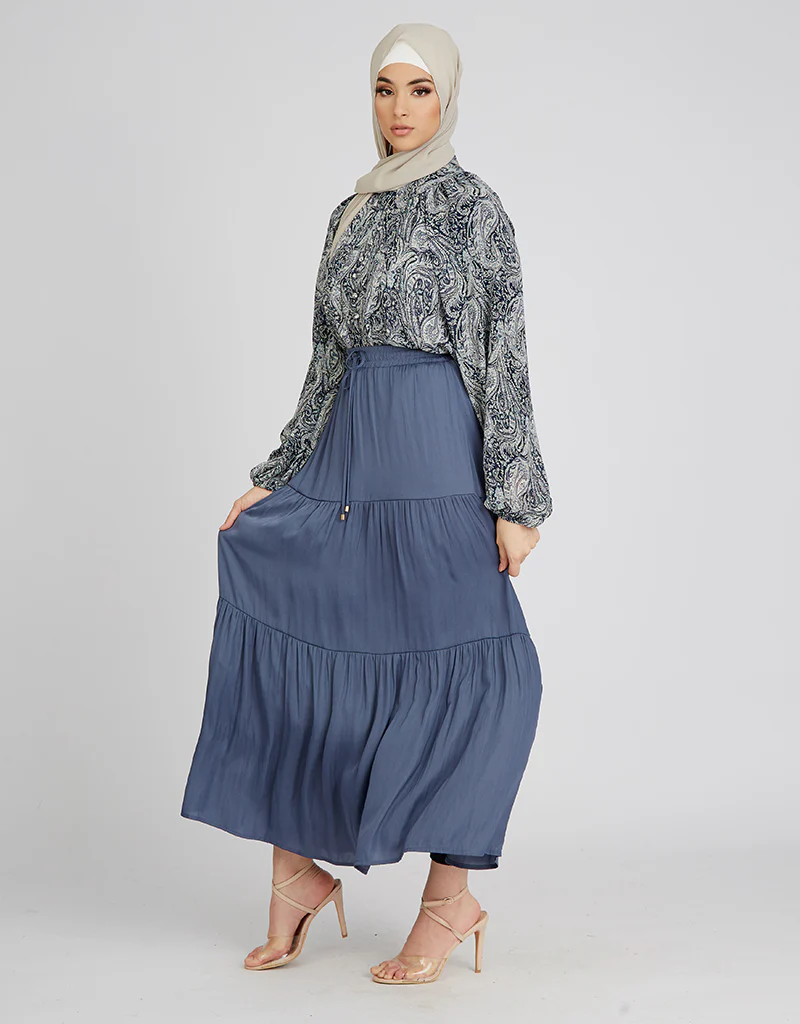 3 Tier Satin Skirt - Image 3