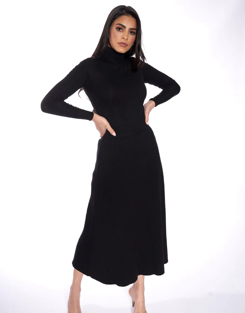 A Line Knit Midi Skirt - Image 8