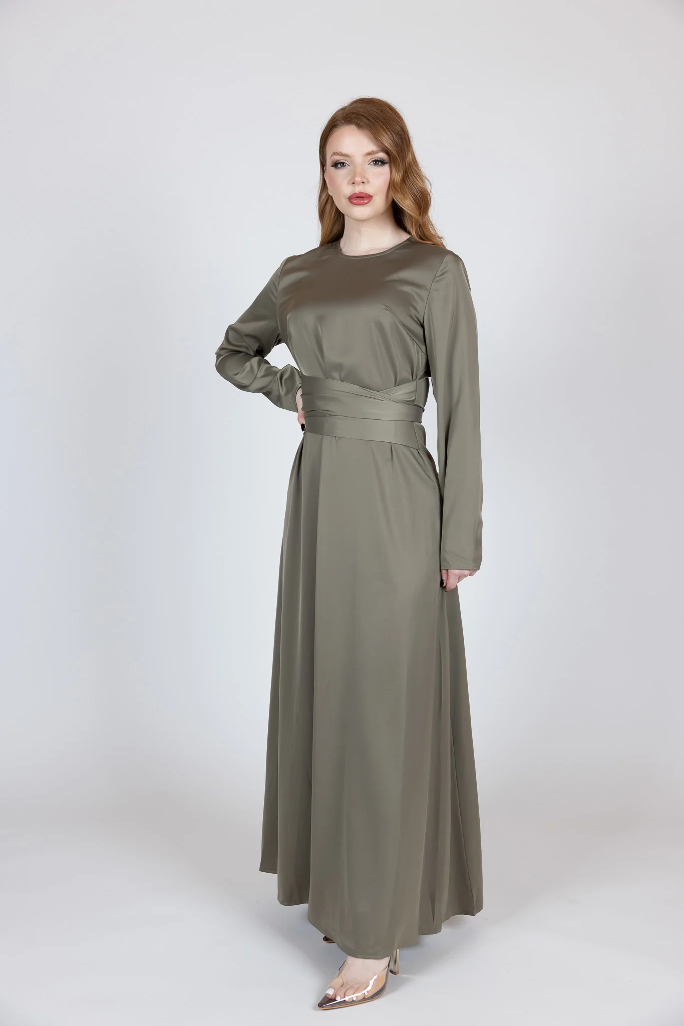 Abril Satin Tie Abaya - Image 4