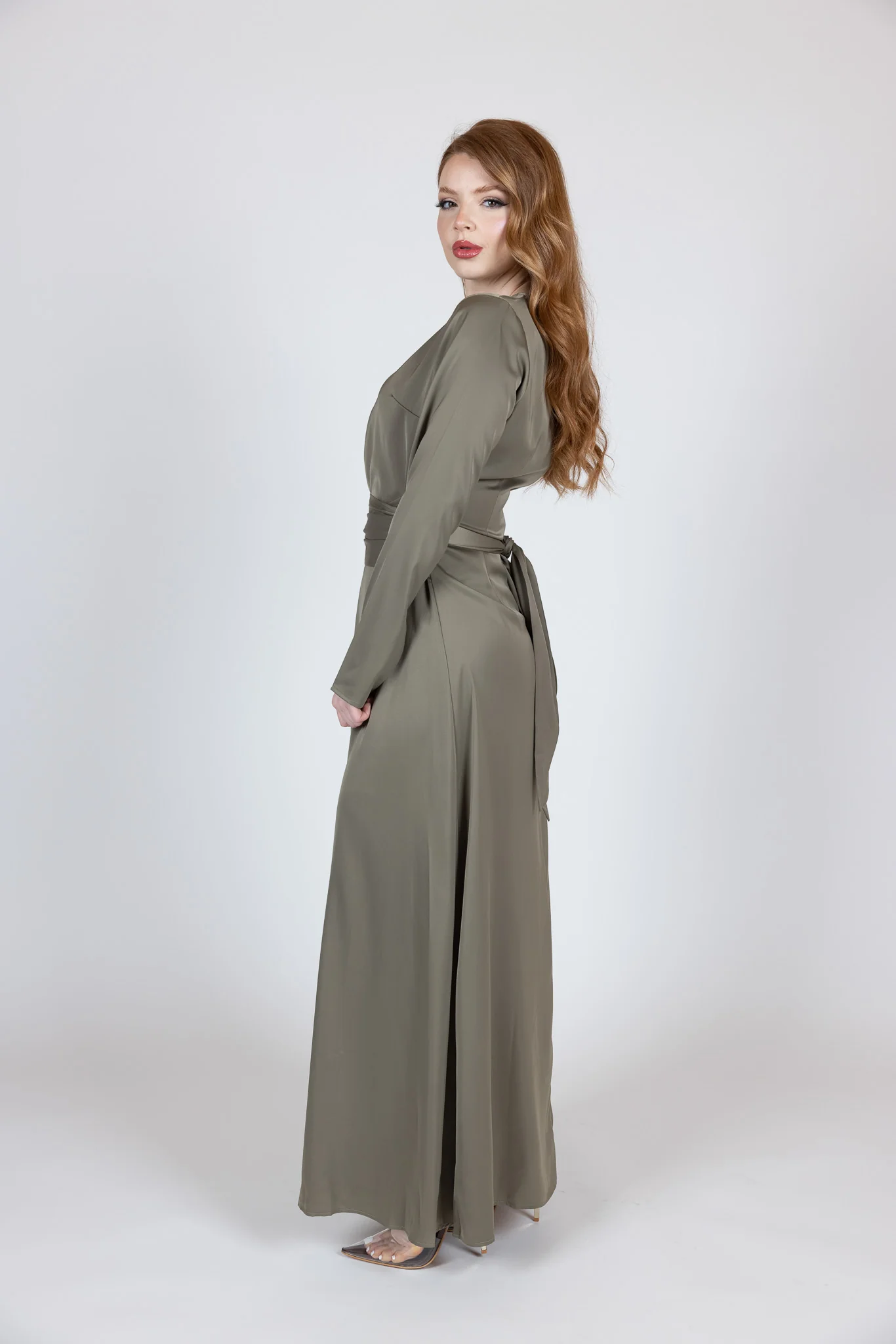 Abril Satin Tie Abaya - Image 5