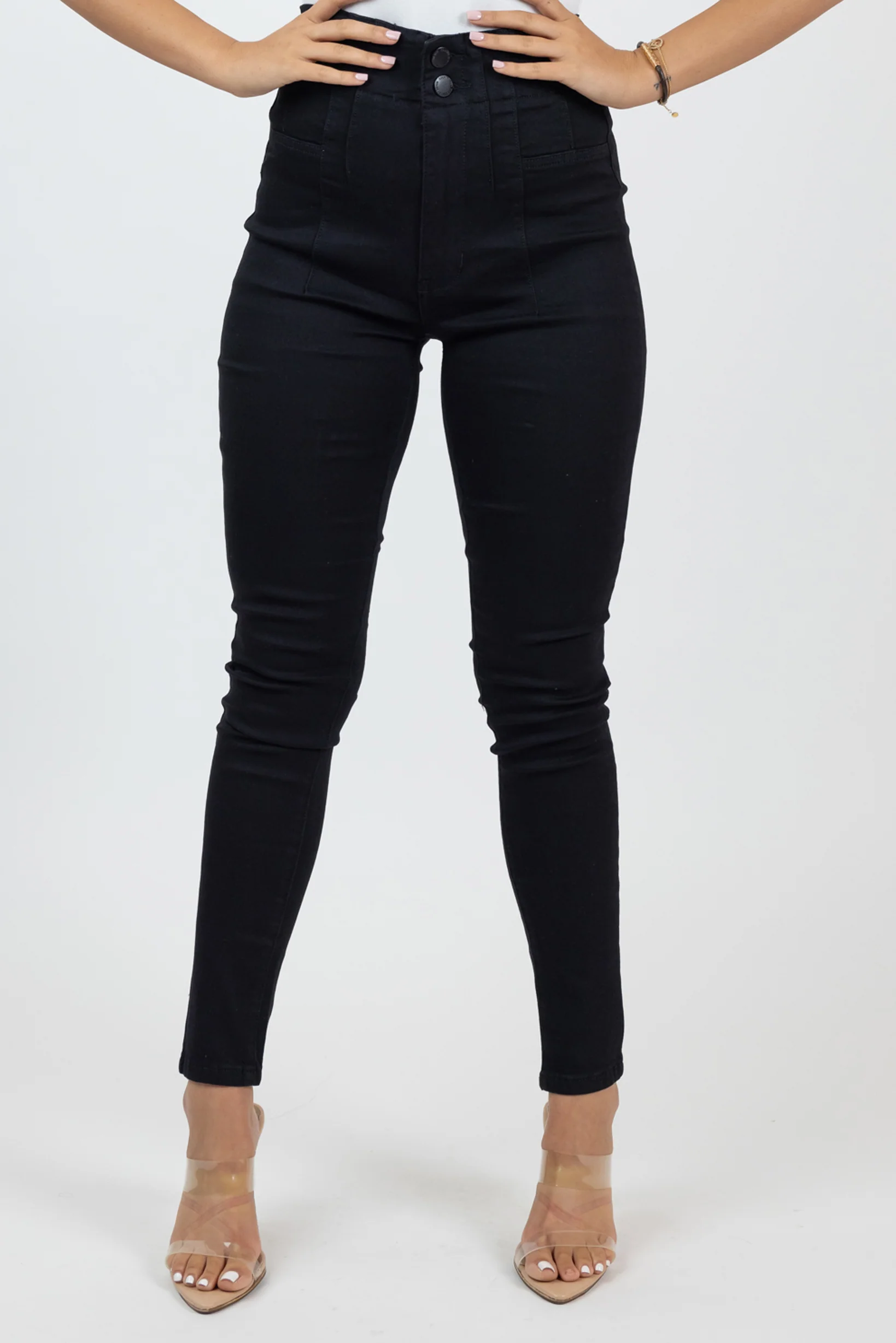 Amara Detailed High Waist Skinny Jeans - Image 7