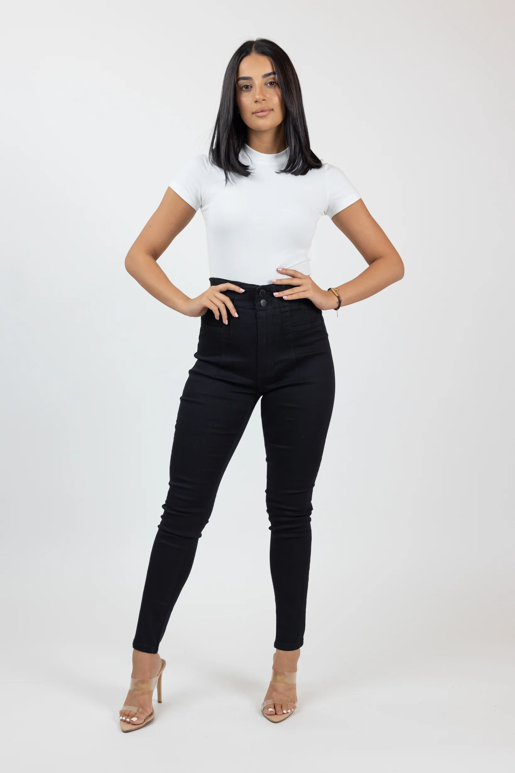 Amara Detailed High Waist Skinny Jeans - Image 8