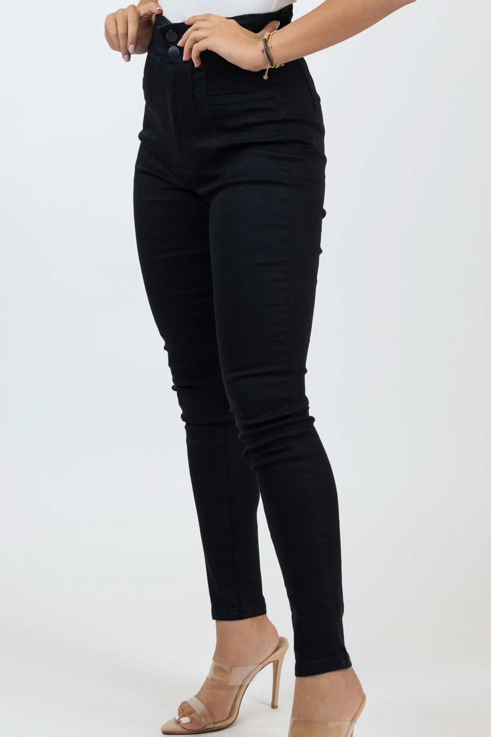 Amara Detailed High Waist Skinny Jeans - Image 9