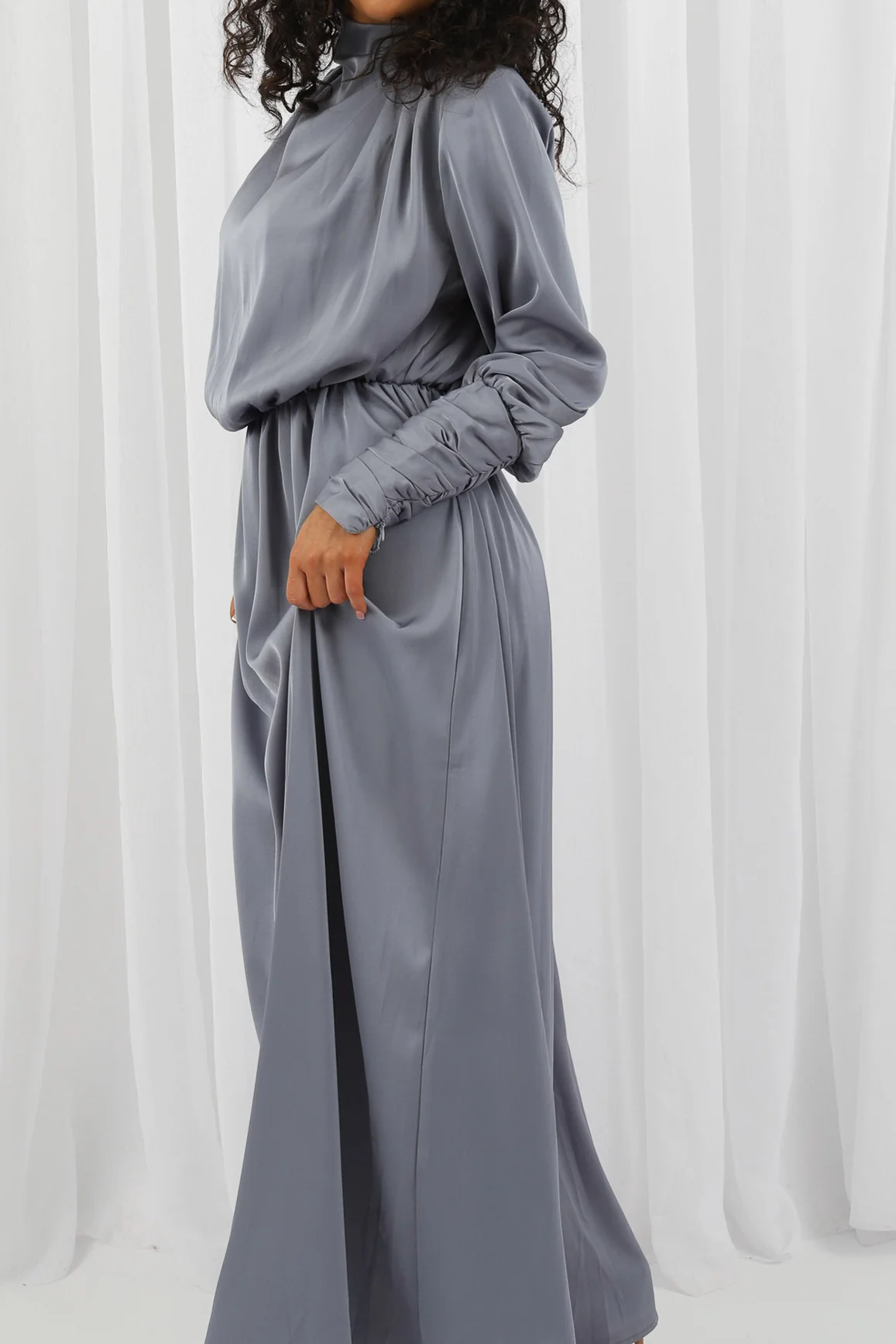 Azaria Satin Detailed Dress - Image 11