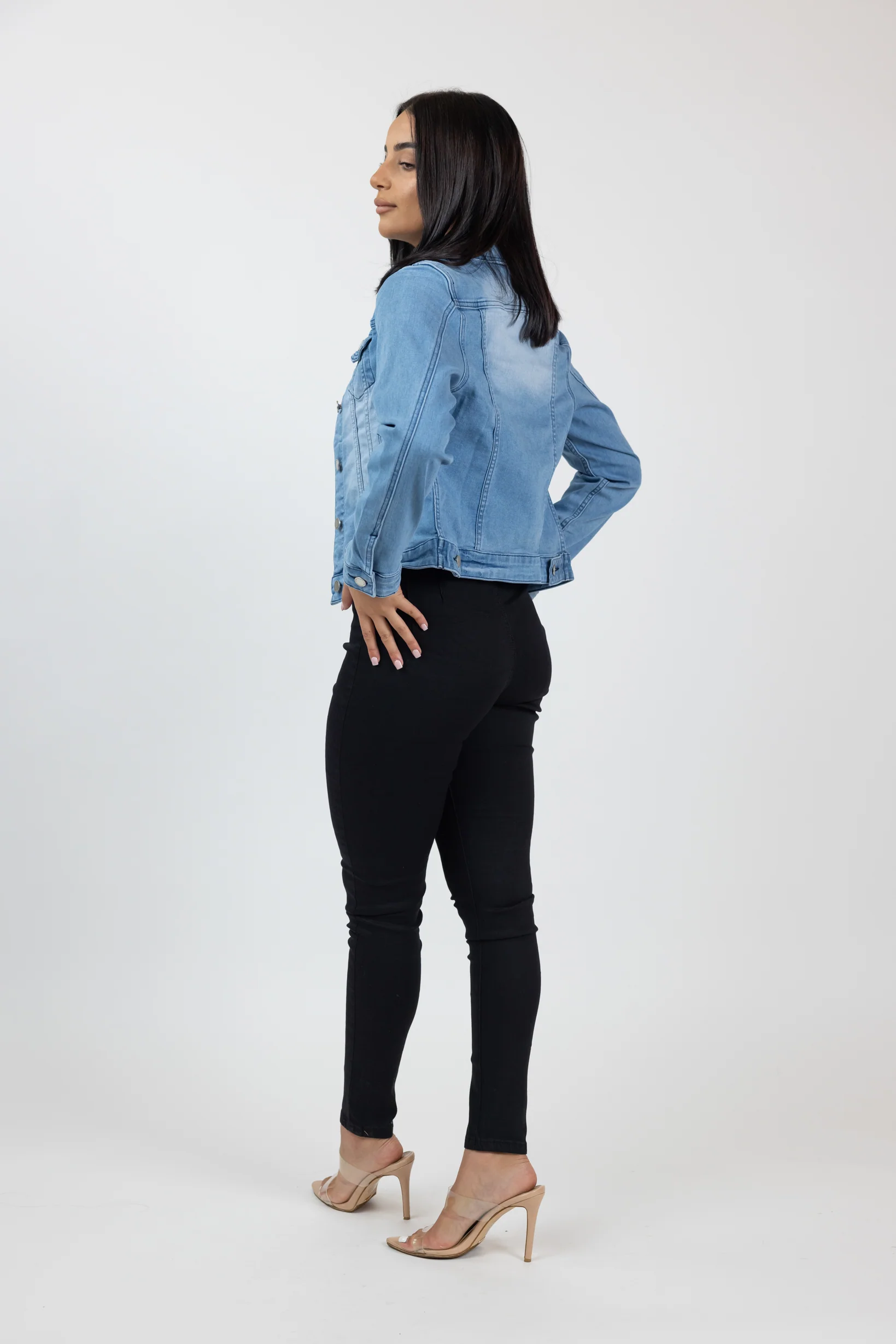 Azure Blue Cropped Jacket - Image 5
