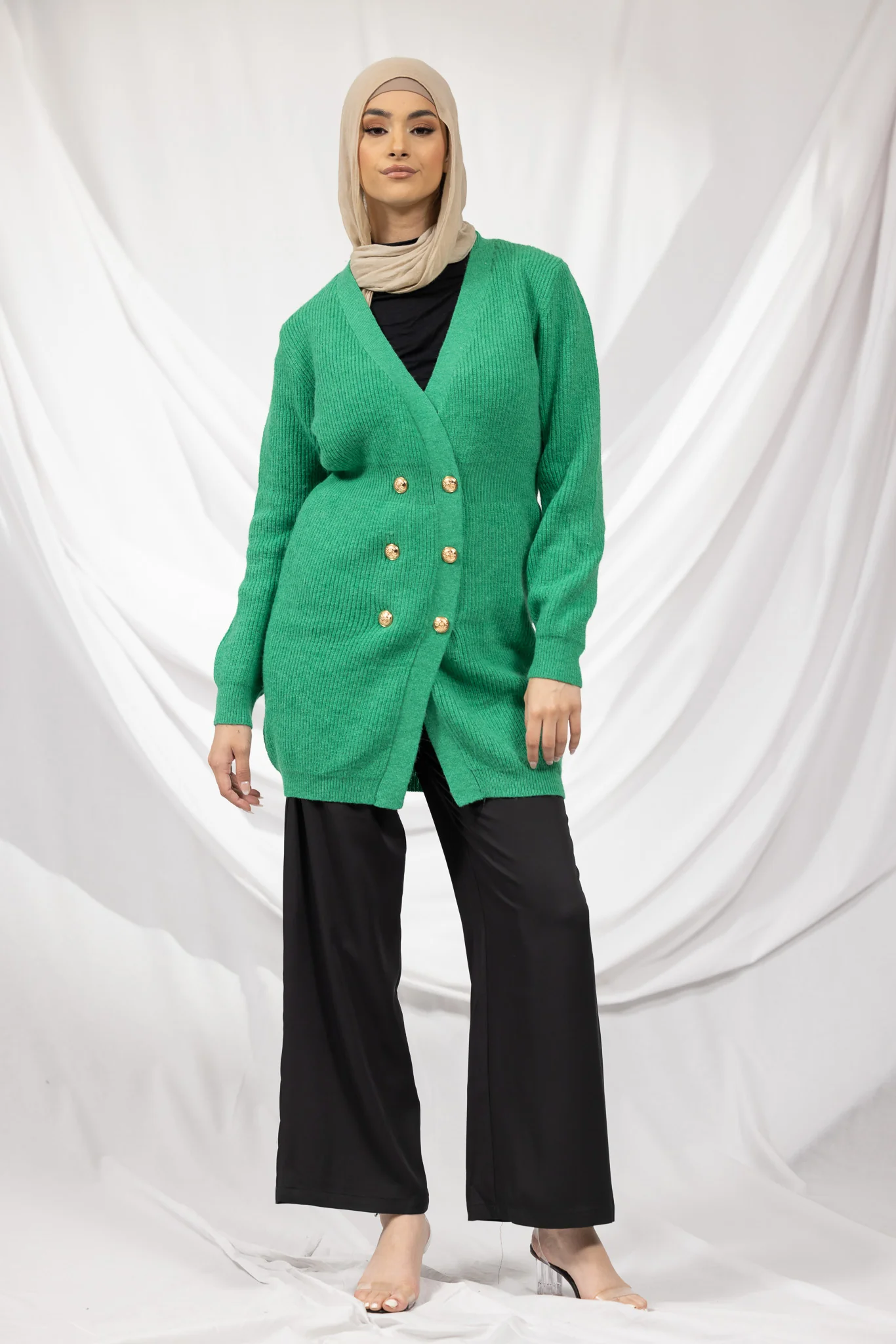 Basic Button Up Knit Cardi - Image 4