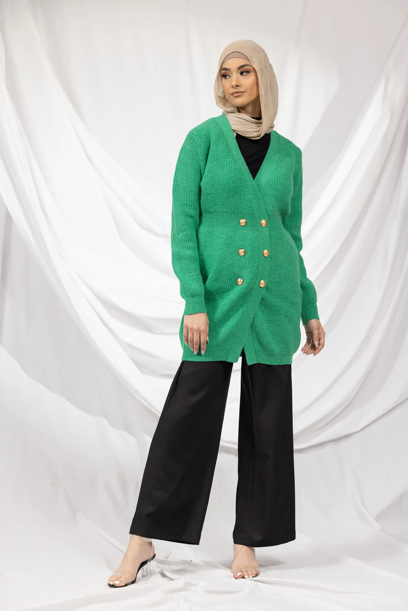 Basic Button Up Knit Cardi - Image 5