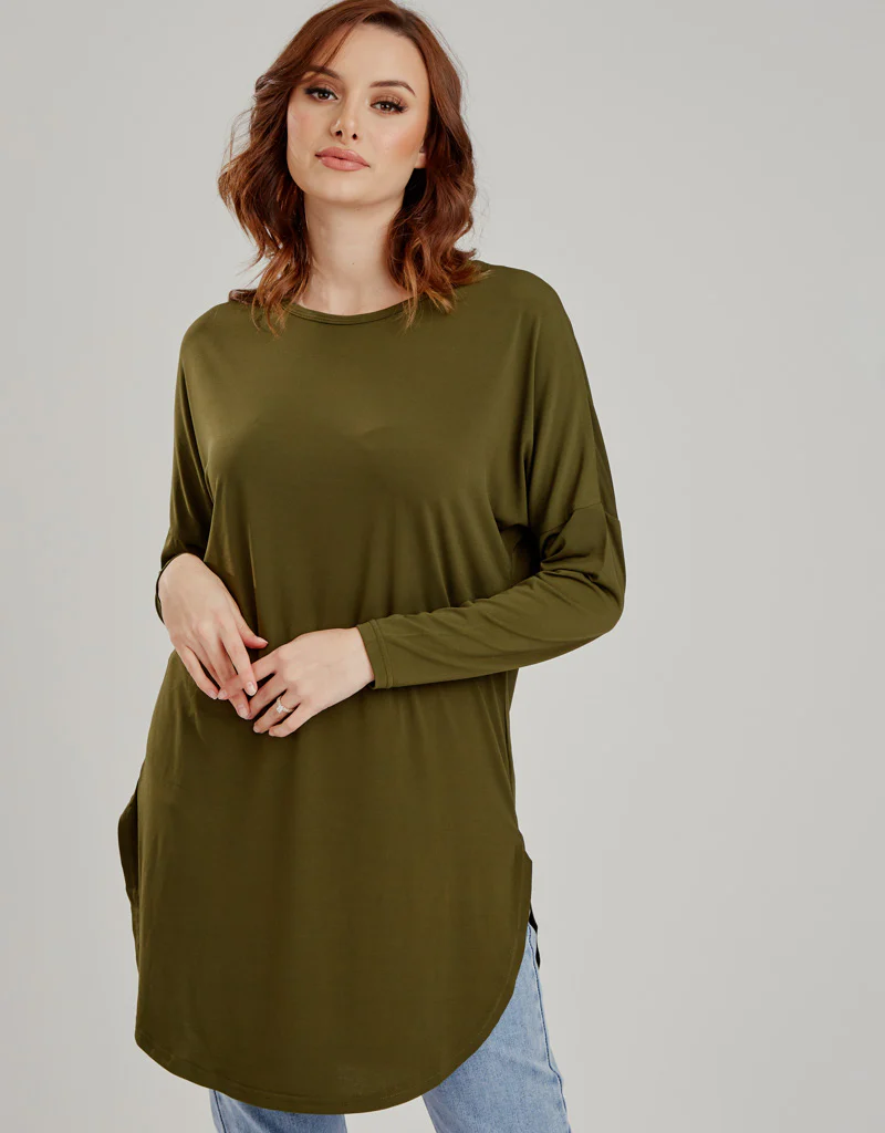 Basic Long Sleeve Loop Top - Dark Shades - Image 10
