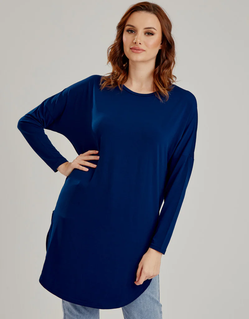 Basic Long Sleeve Loop Top - Dark Shades - Image 5