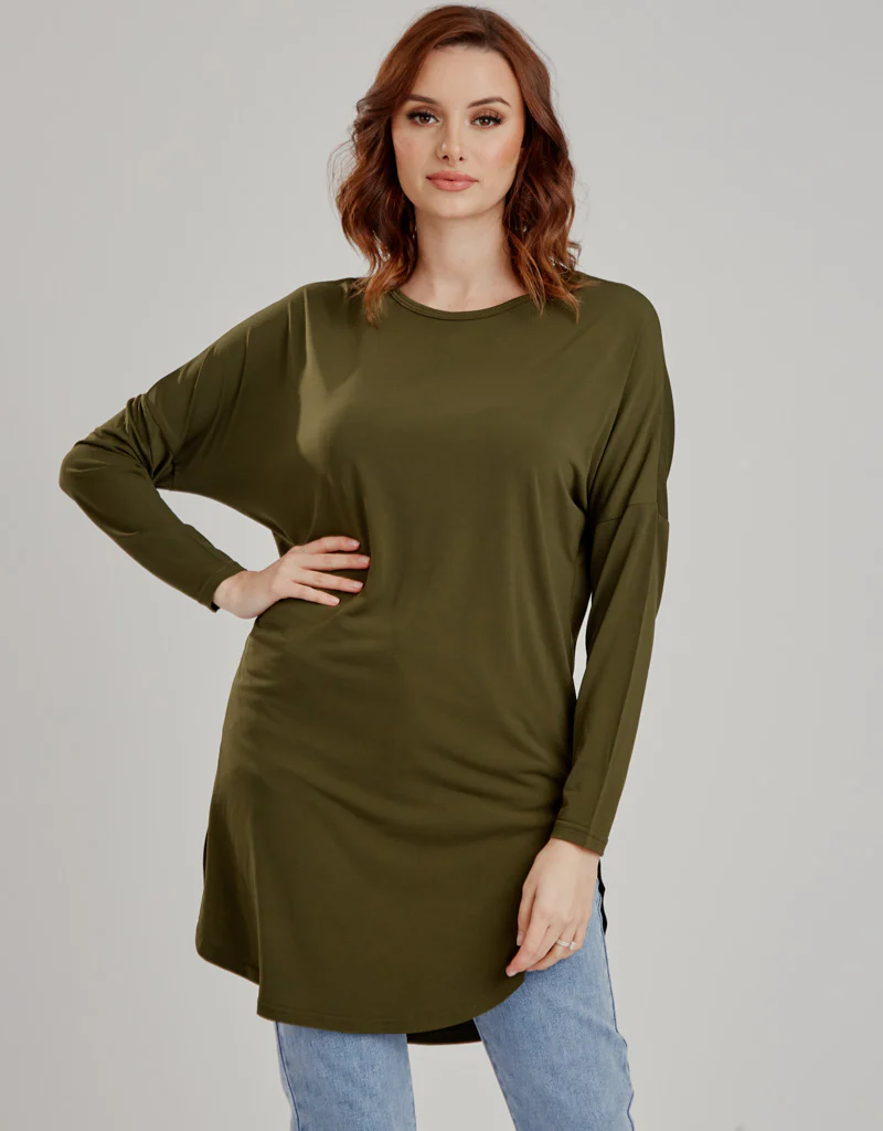 Basic Long Sleeve Loop Top - Dark Shades - Image 8