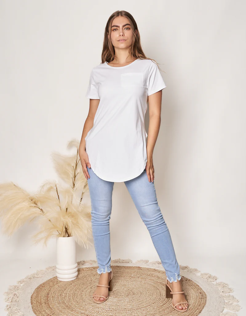 Basic Loop Tee - Shades of White - Image 5