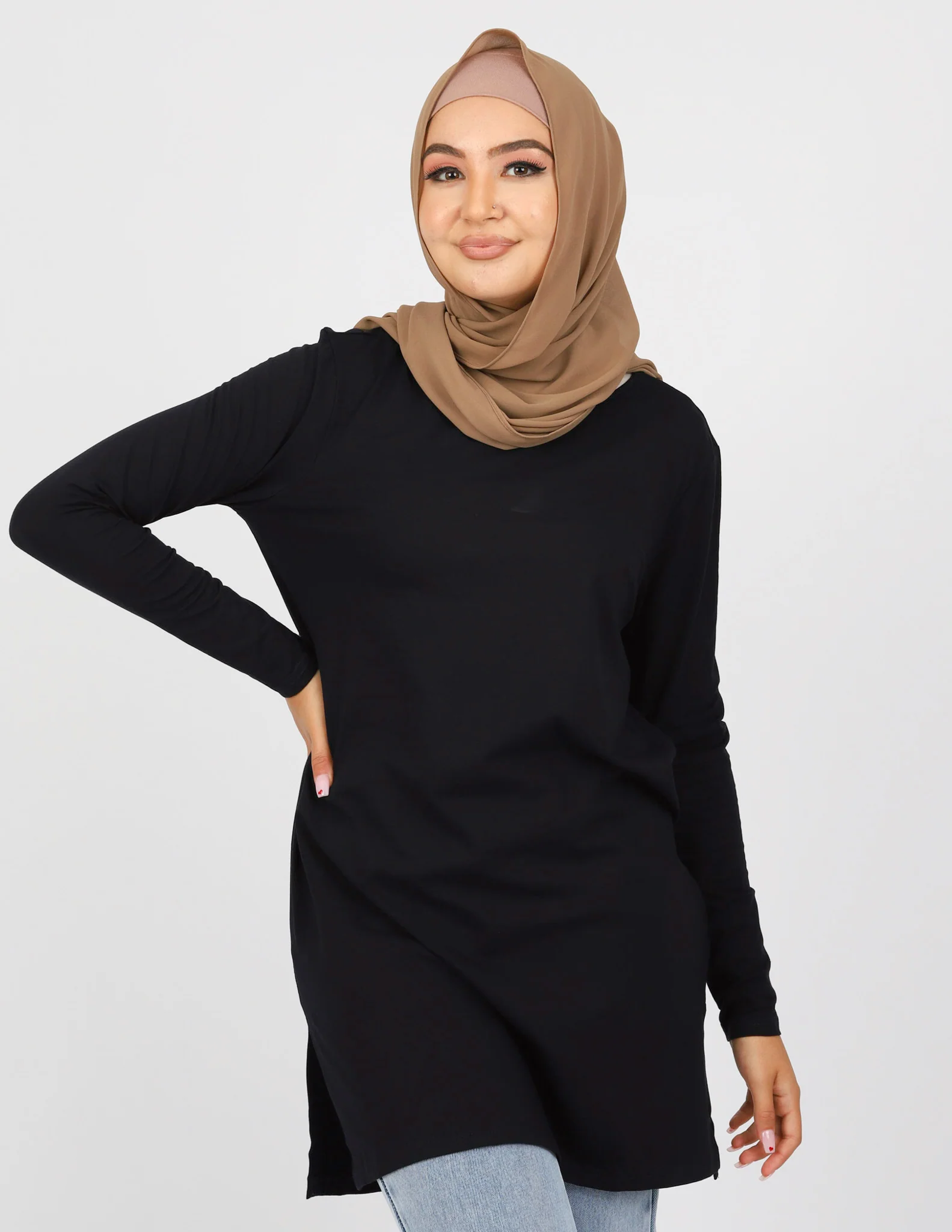 Basic Straight Hem Top - Dark Shades - Image 10