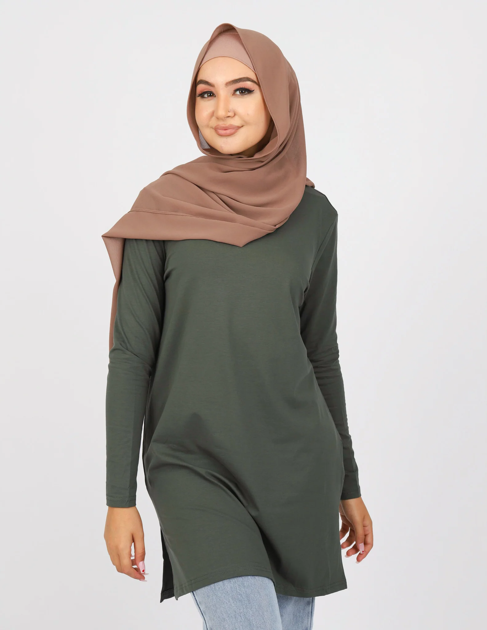 Basic Straight Hem Top - Dark Shades - Image 13