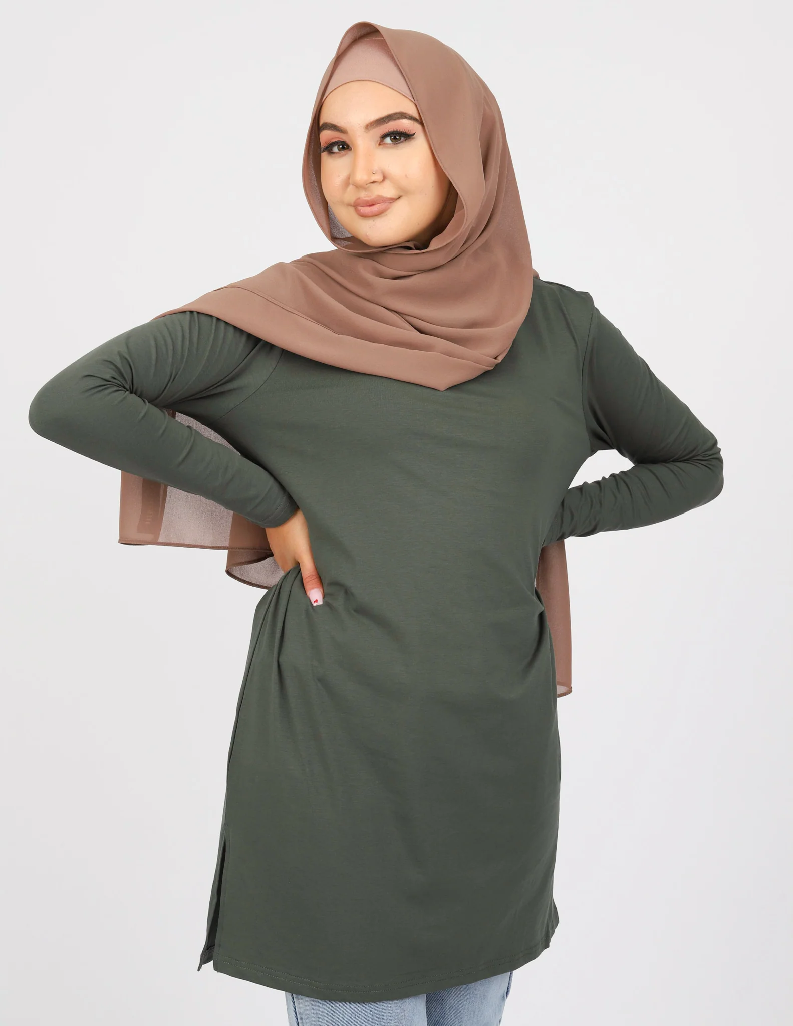 Basic Straight Hem Top - Dark Shades - Image 14