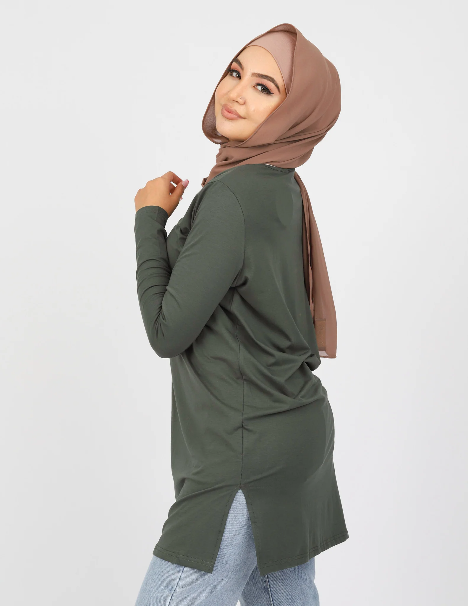 Basic Straight Hem Top - Dark Shades - Image 15