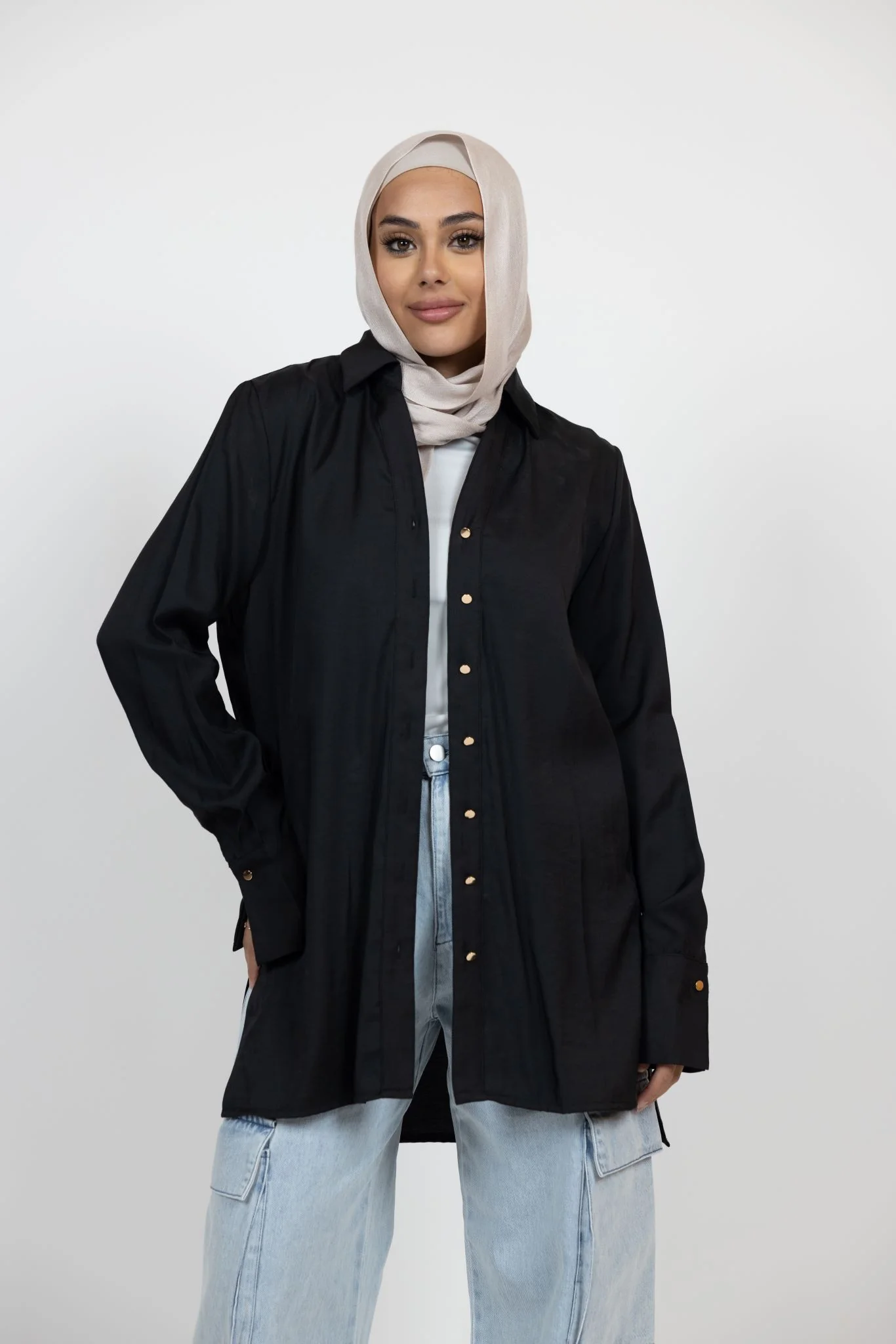 Button Side Split Shirt