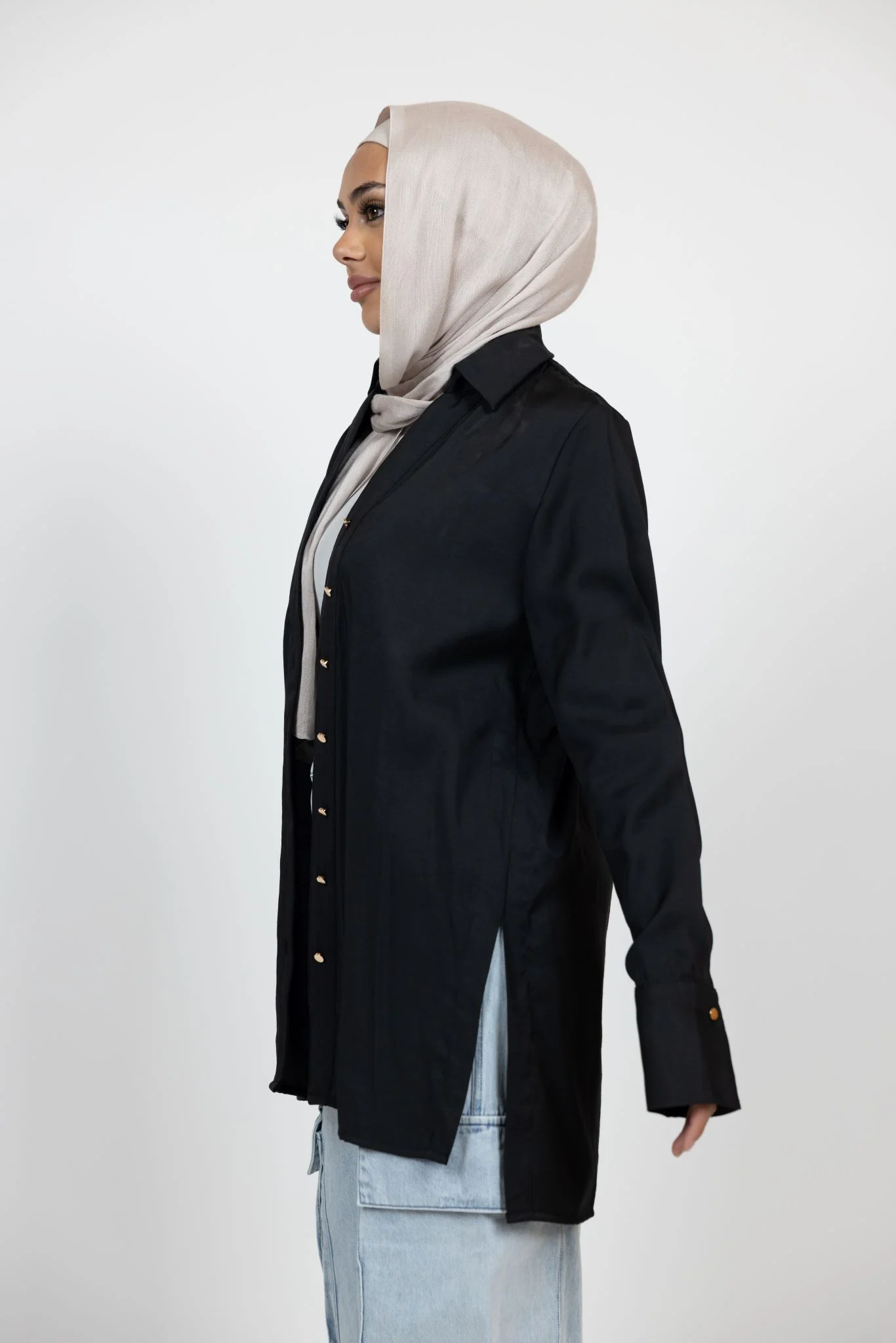 Button Side Split Shirt - Image 2
