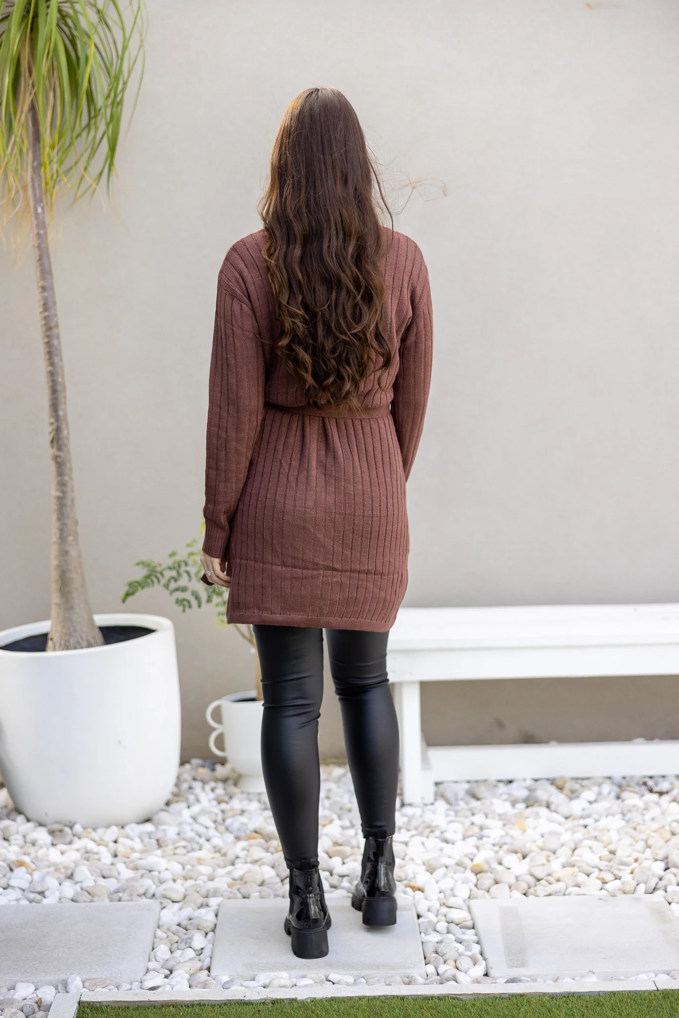 Cable Knit A line Tie Jumper - Image 12