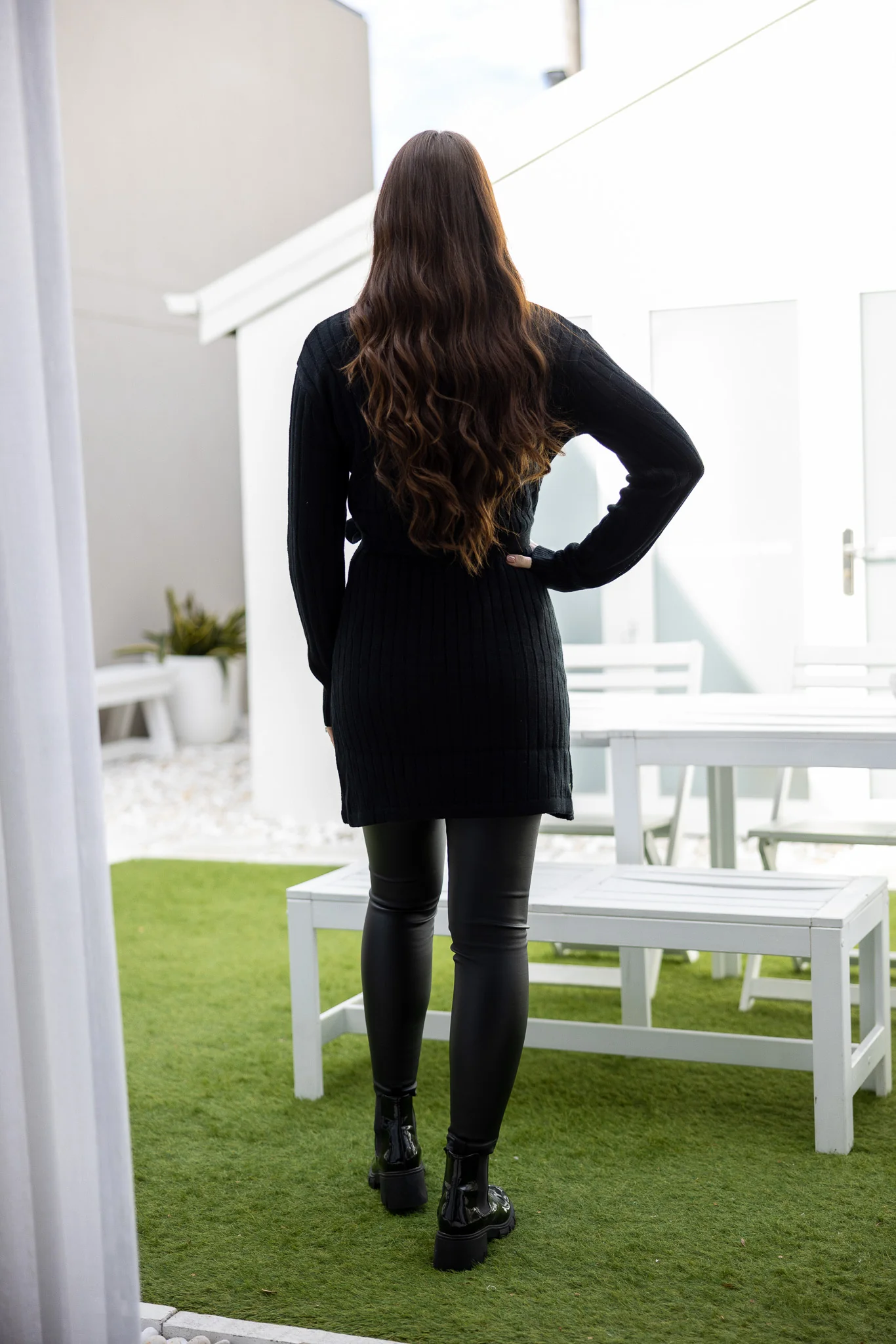 Cable Knit A line Tie Jumper - Image 9