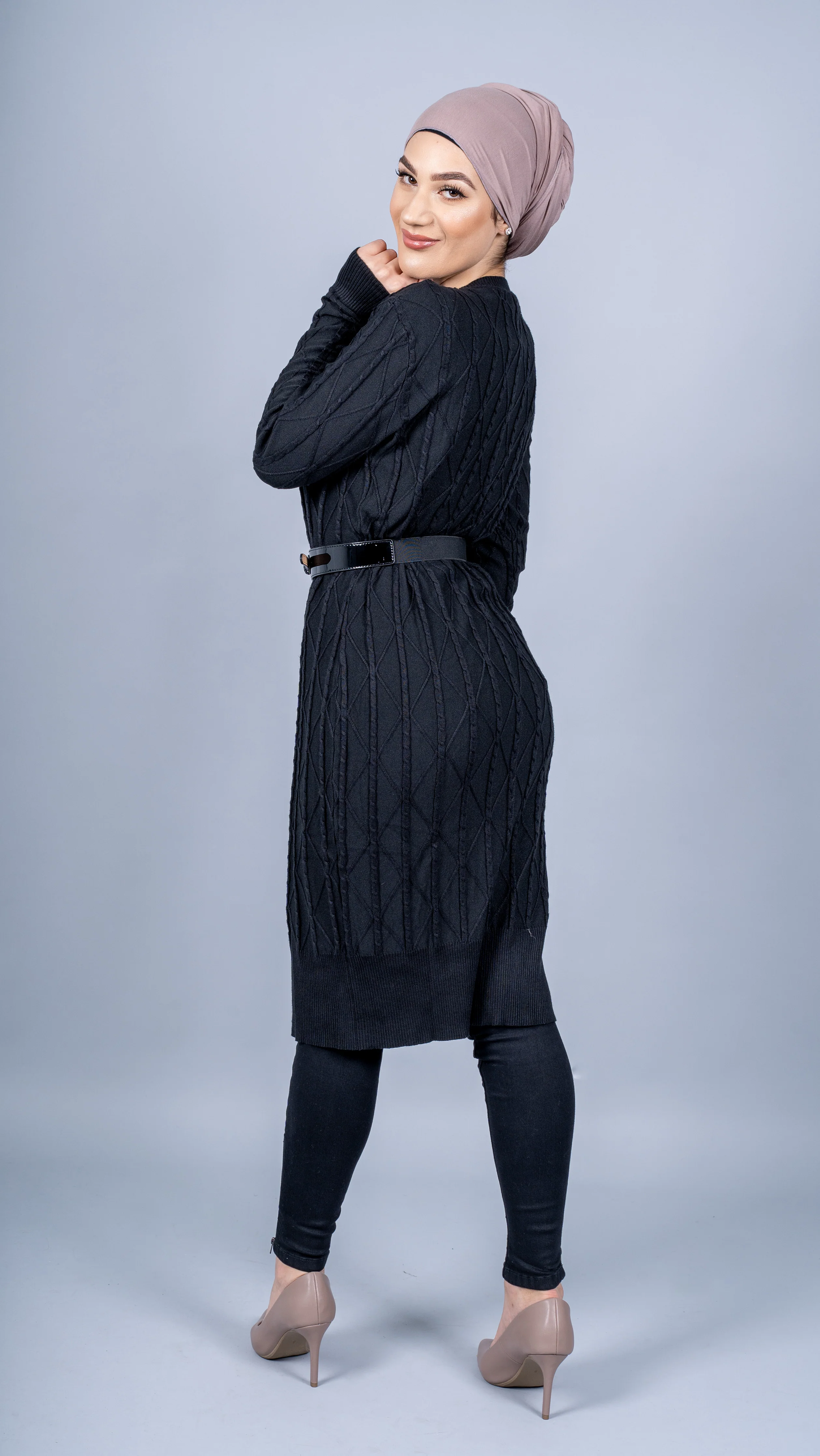 Cable Knitted Midi Dress - Image 3