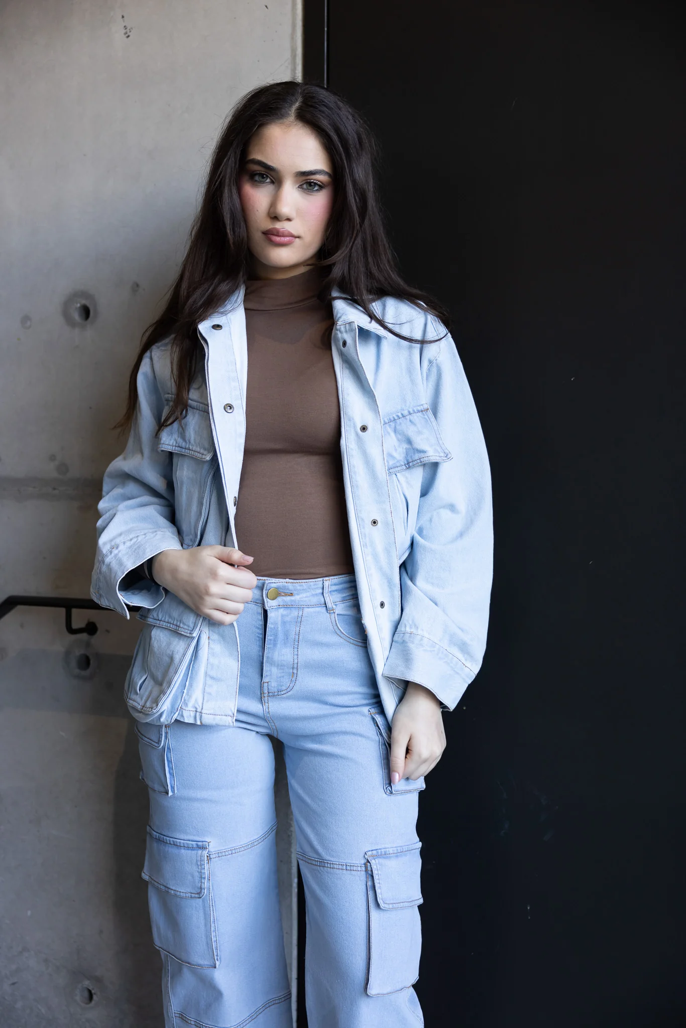 Cargo Denim Boyfriend Jacket - Image 3