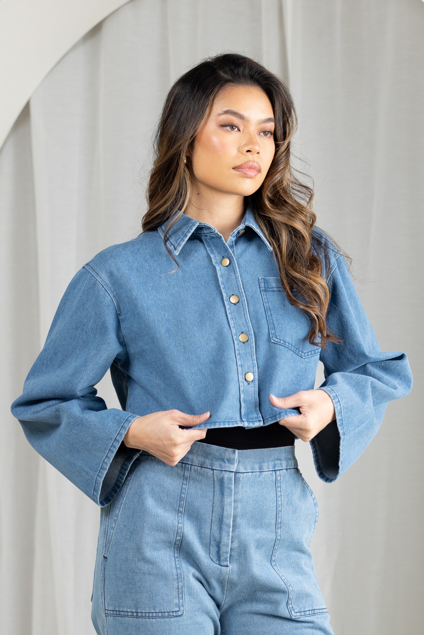 Celine Crop Denim Jacket - Image 3