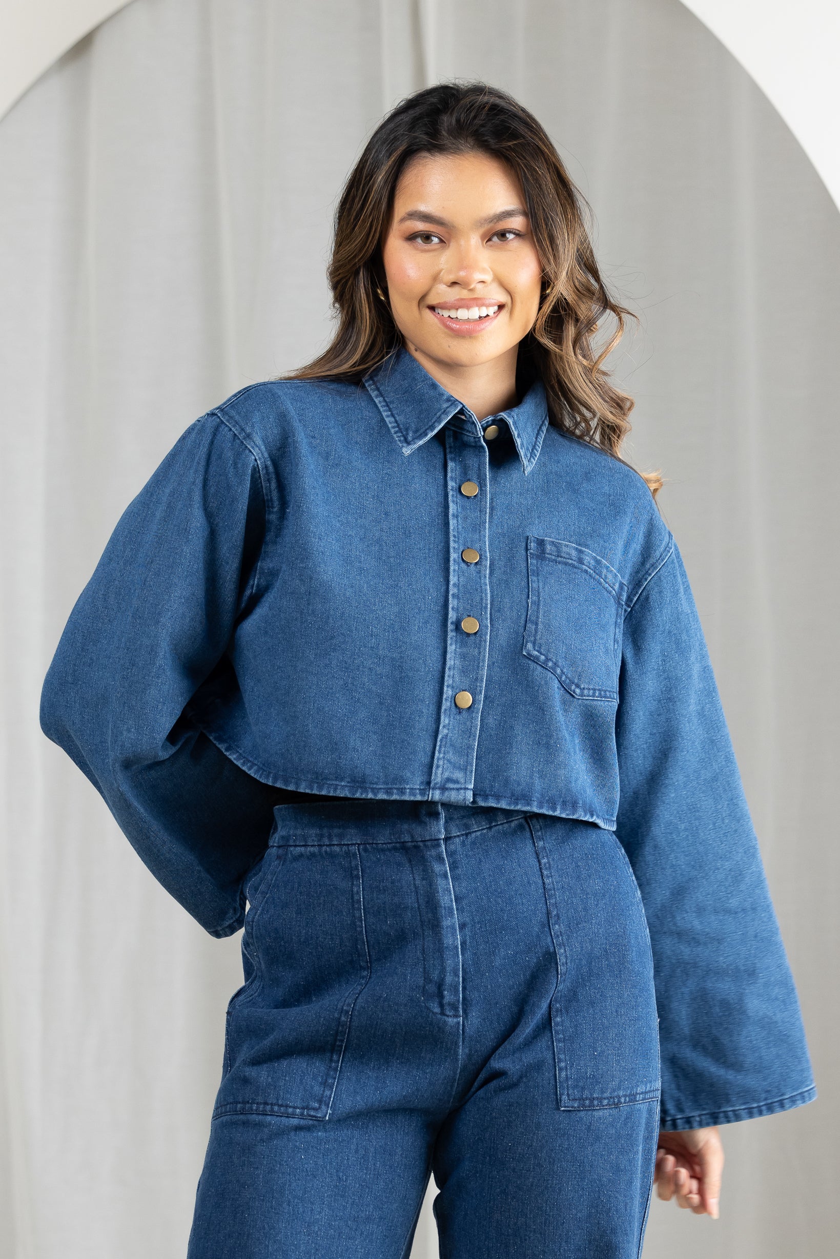 Celine Crop Denim Jacket - Image 5