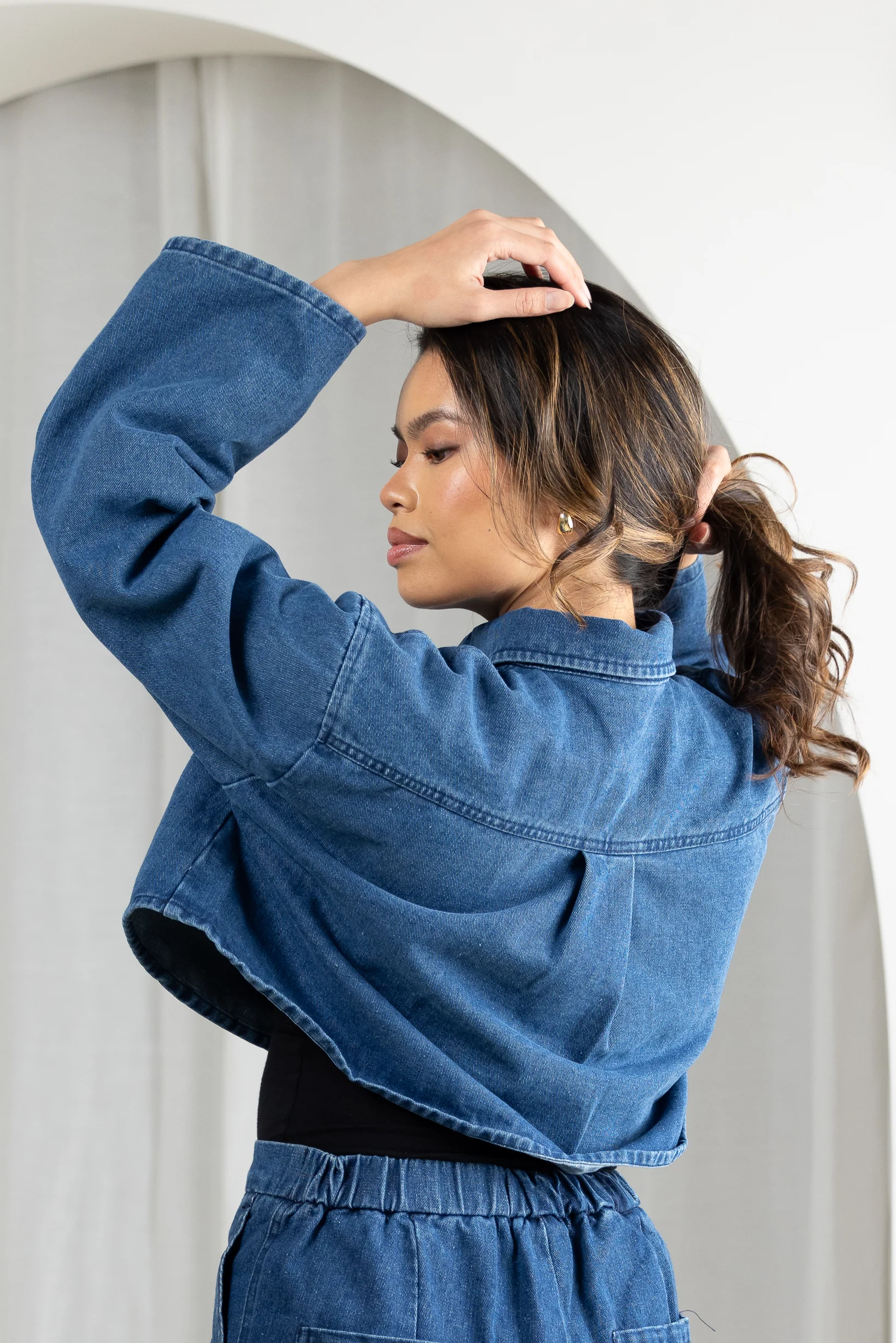 Celine Crop Denim Jacket - Image 7