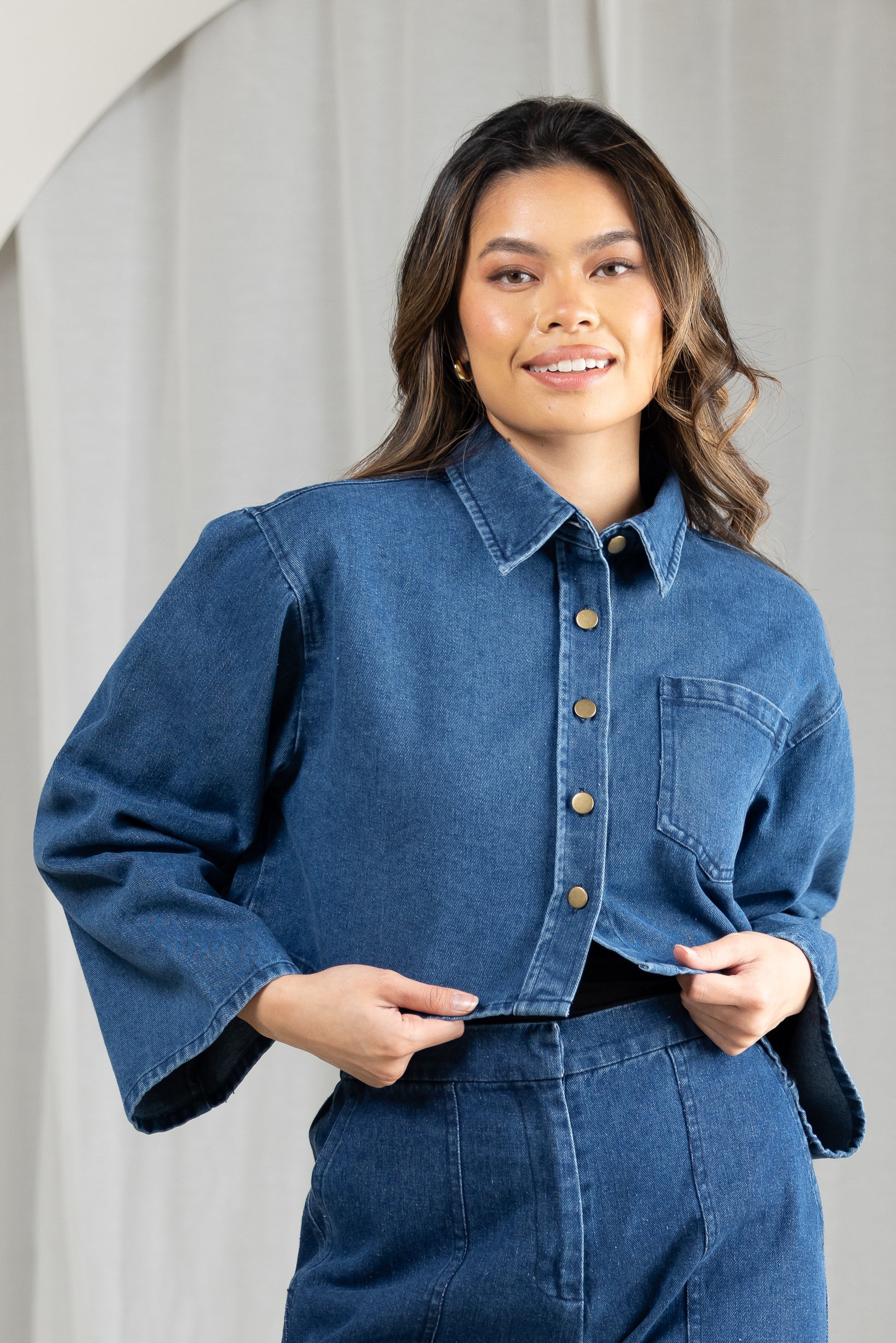 Celine Crop Denim Jacket - Image 8