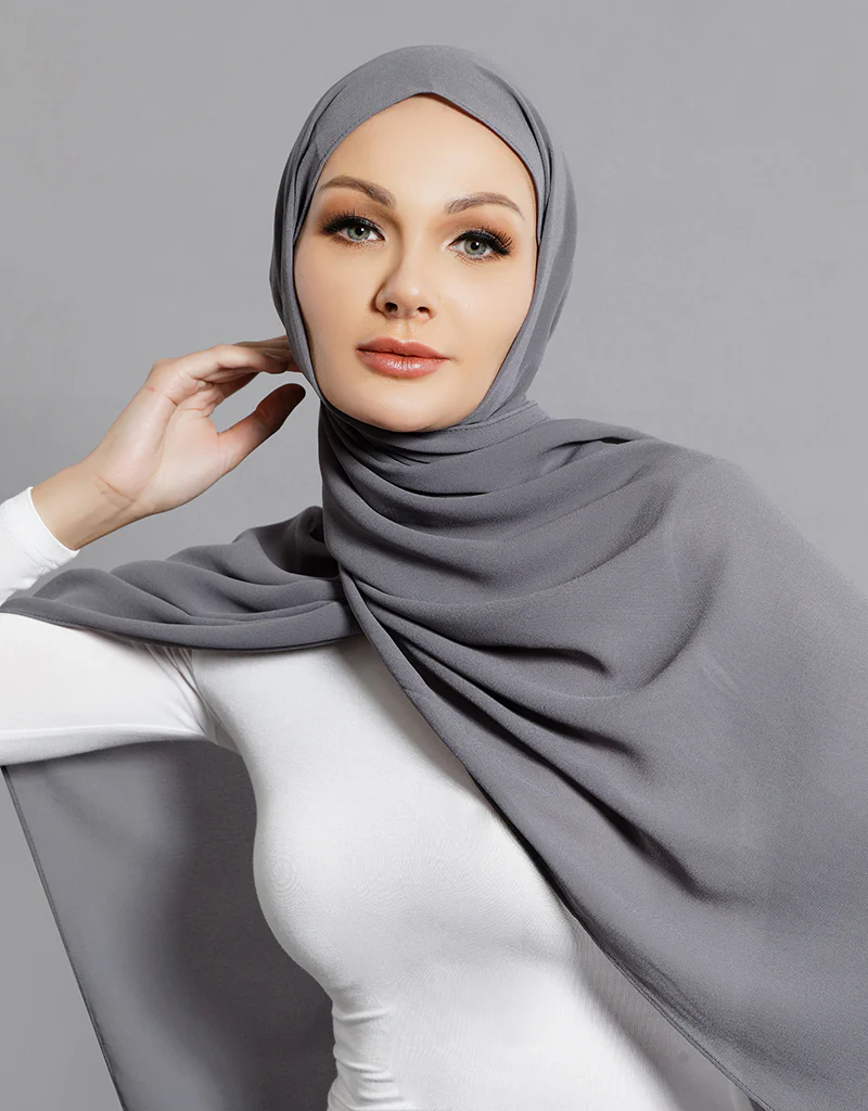 Chiffon Shawl - Shades of Grey - Image 13