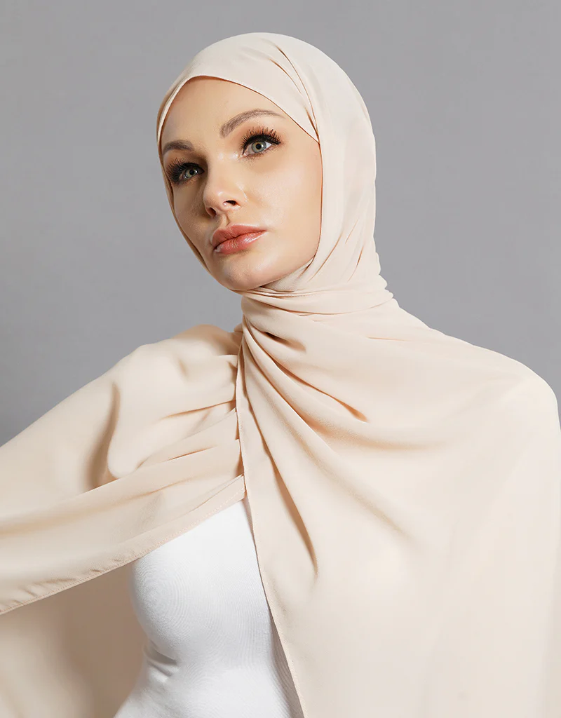 Chiffon Shawl - Shades of White - Image 11