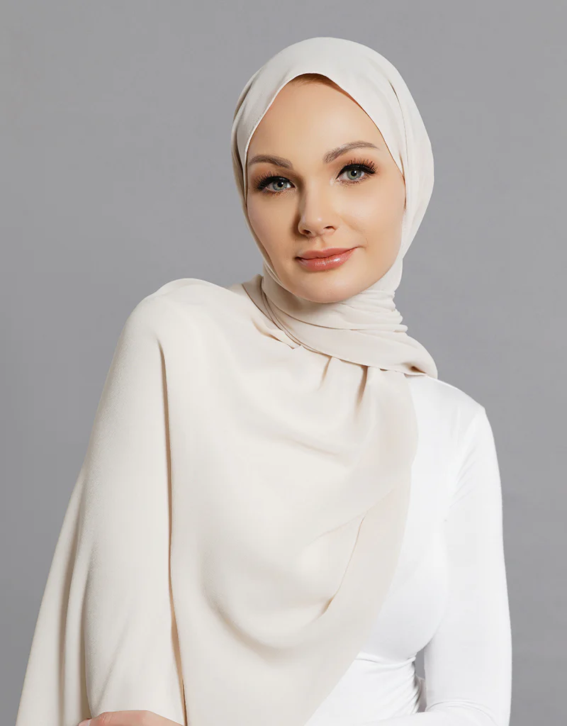 Chiffon Shawl - Shades of White - Image 5