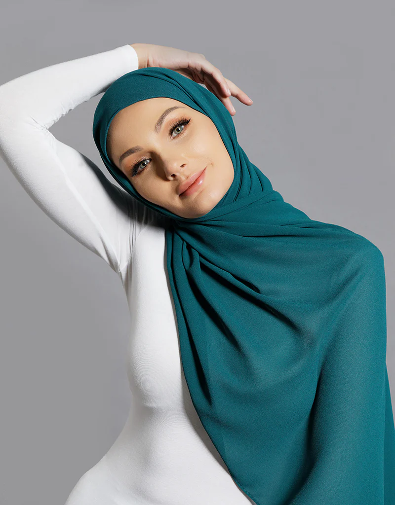 Chiffon Shawl - Shades of Green - Image 19