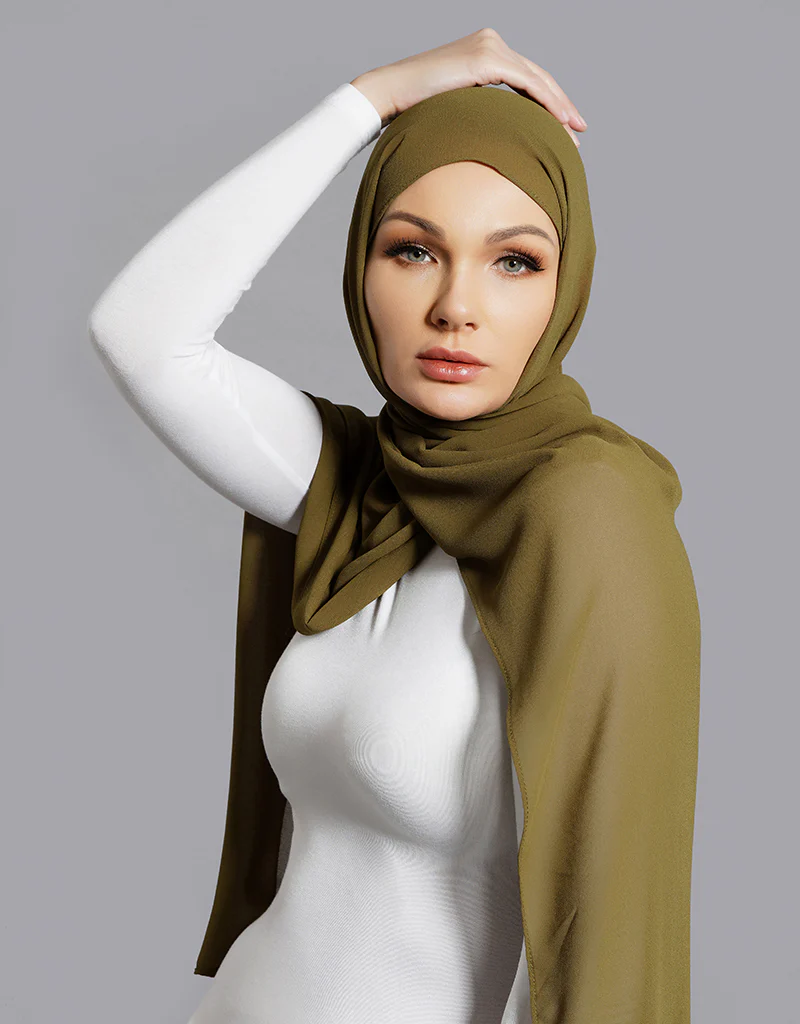 Chiffon Shawl - Shades of Green - Image 26