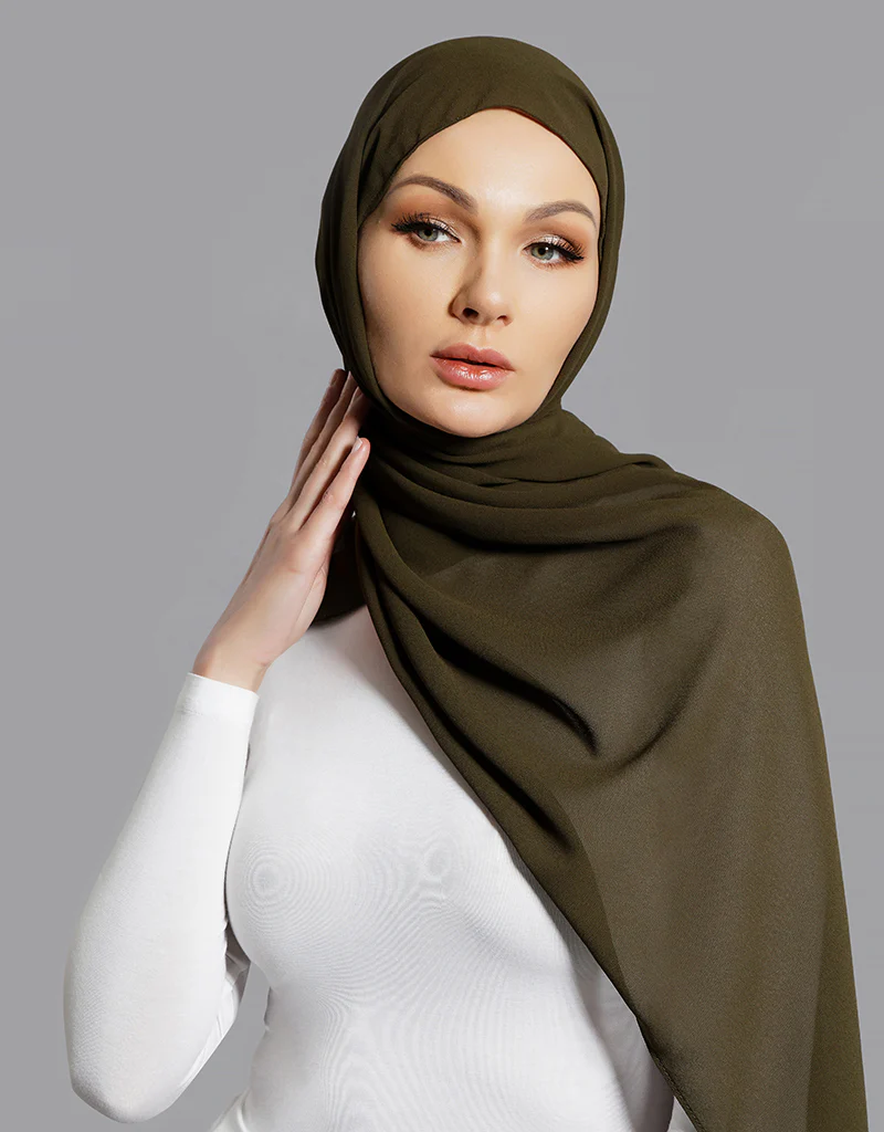 Chiffon Shawl - Shades of Green - Image 34