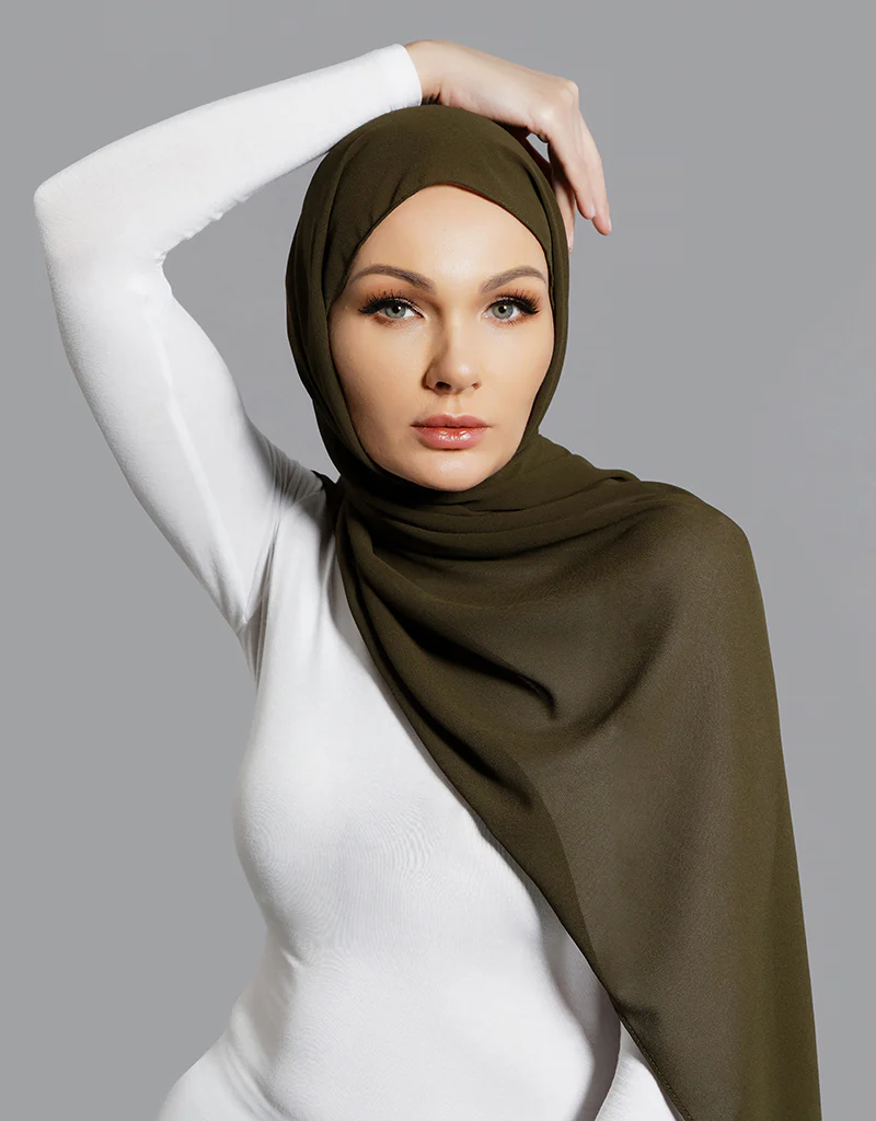 Chiffon Shawl - Shades of Green - Image 36