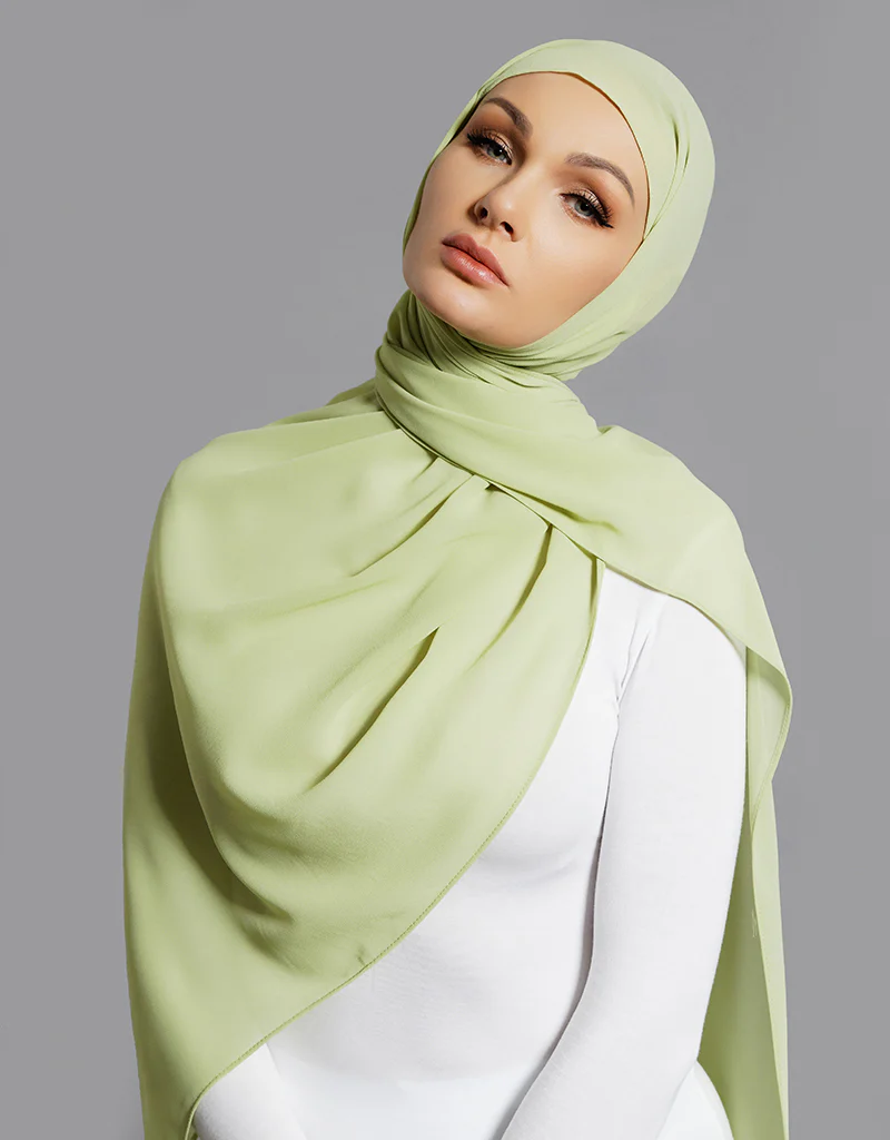 Chiffon Shawl - Shades of Green - Image 9
