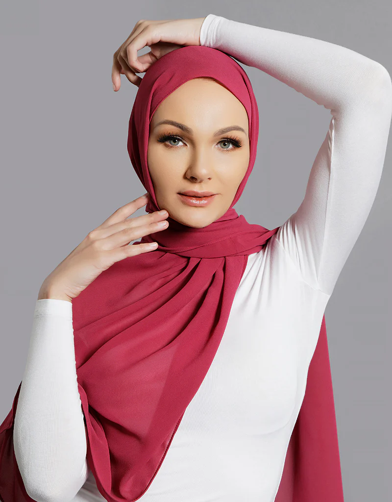 Chiffon Shawl - Shades of Purple - Image 11