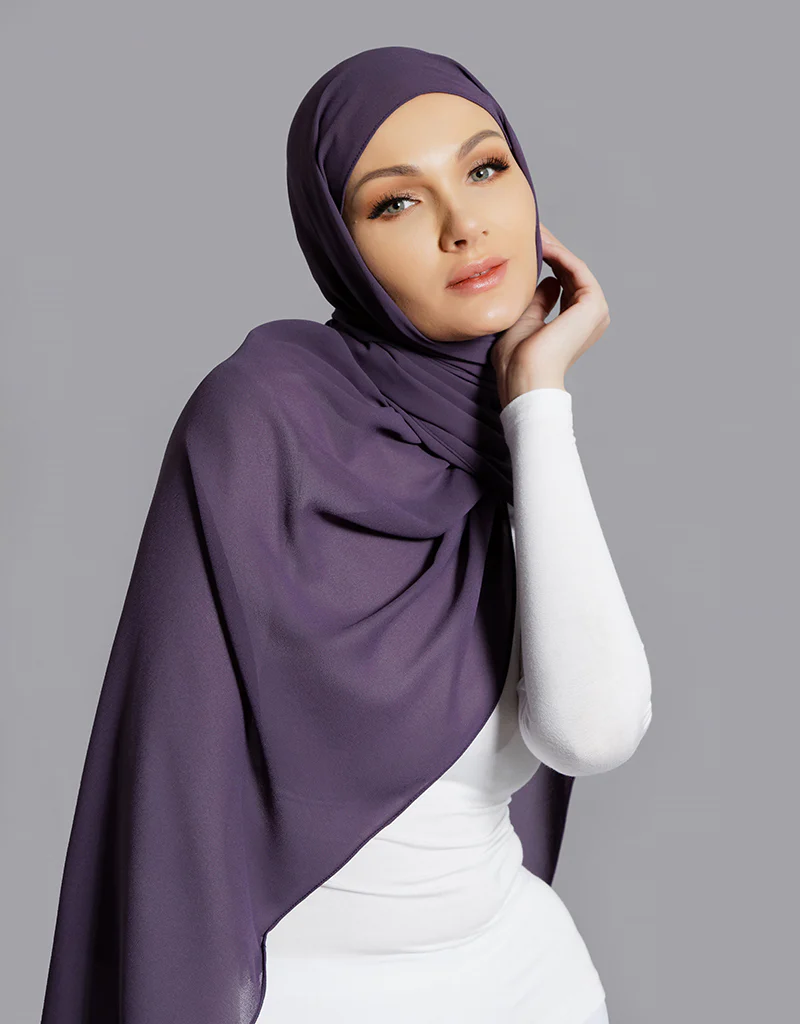 Chiffon Shawl - Shades of Purple - Image 8