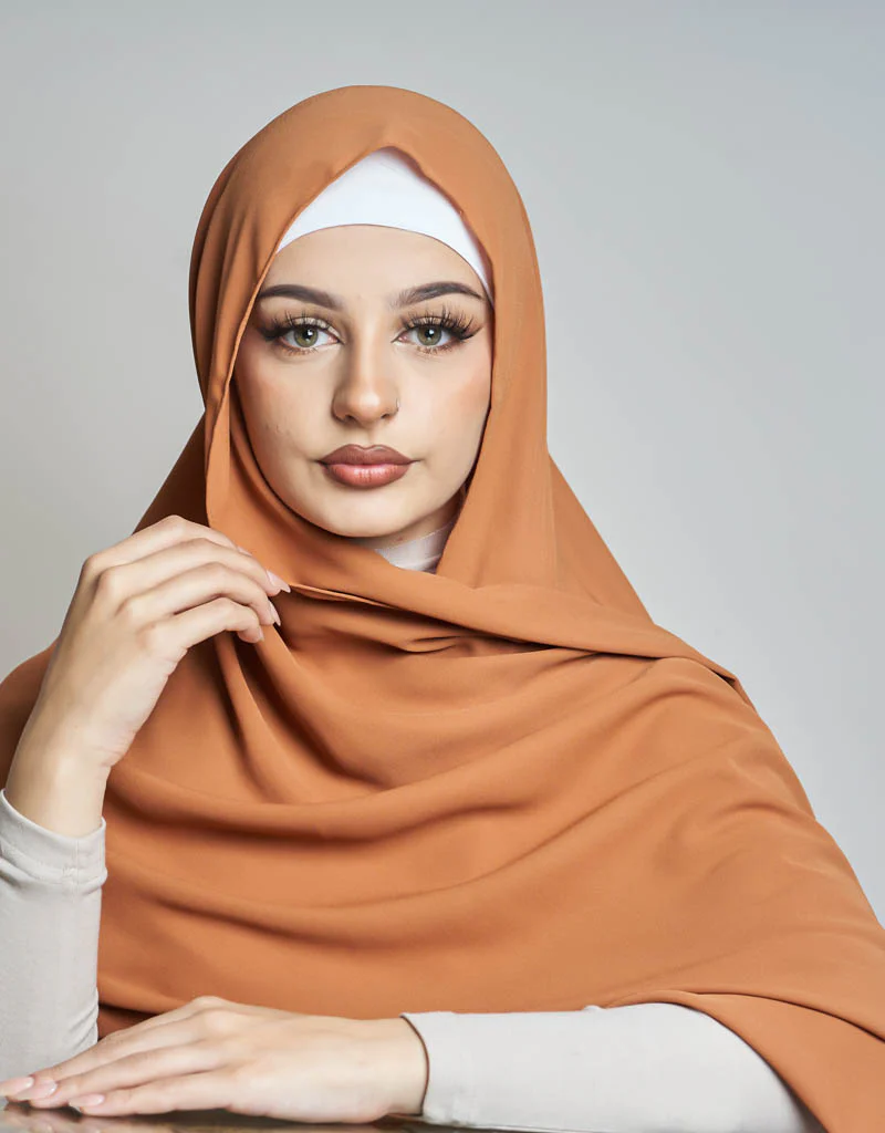Chiffon Shawl - Shades of Orange - Image 5