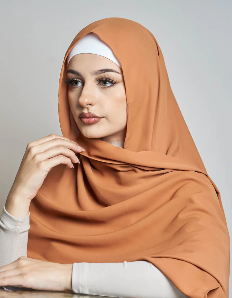 Chiffon Shawl - Shades of Orange - Image 6