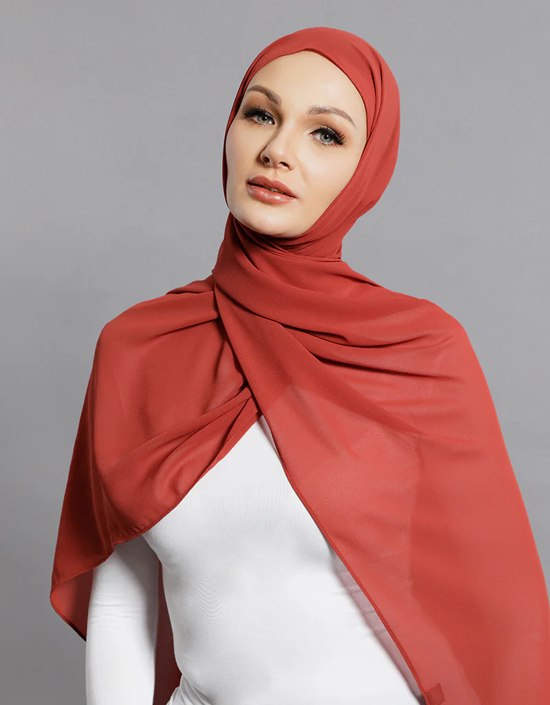 Chiffon Shawl - Shades of Red - Image 2