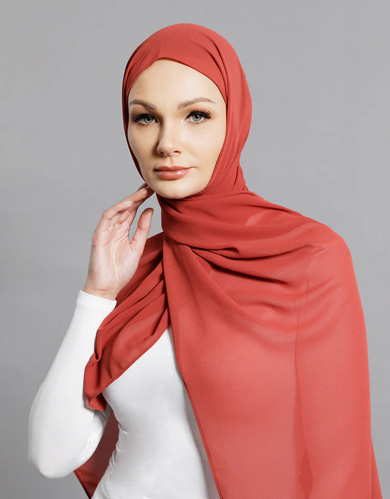 Chiffon Shawl - Shades of Red - Image 3