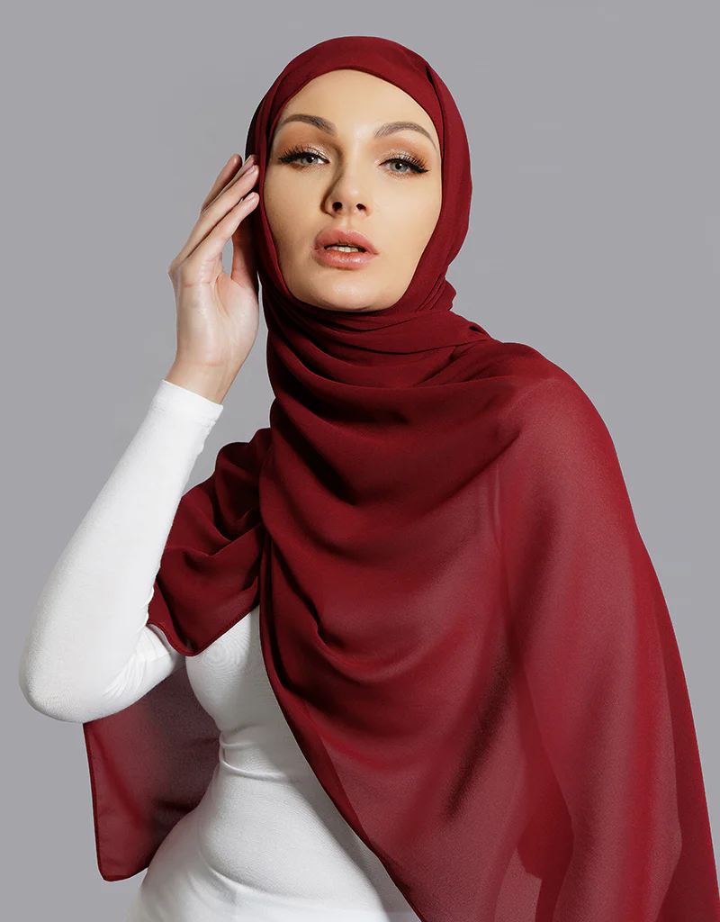 Chiffon Shawl - Shades of Red - Image 7
