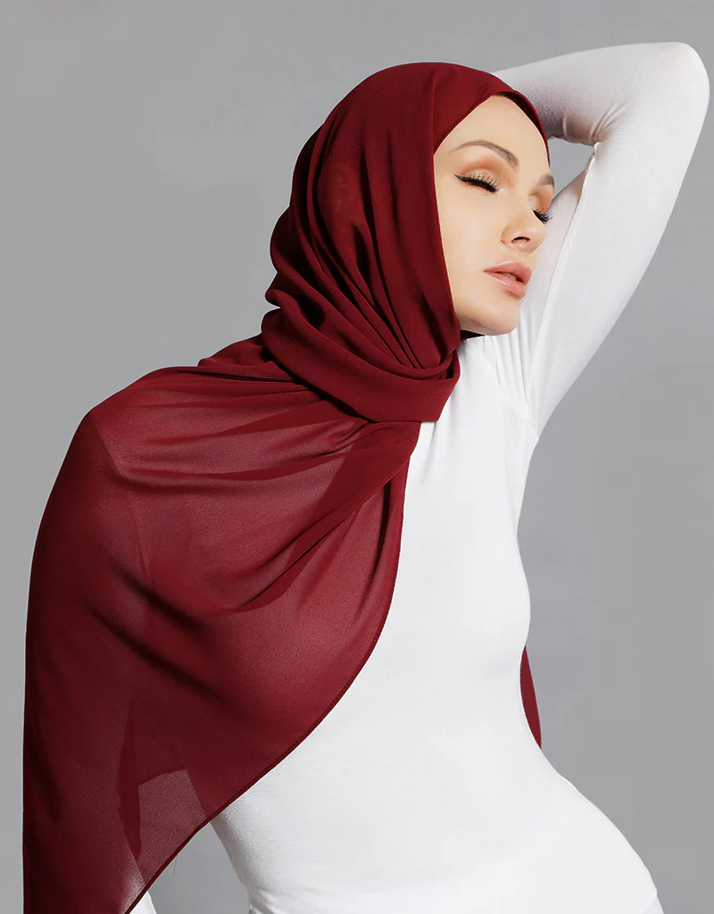 Chiffon Shawl - Shades of Red - Image 9
