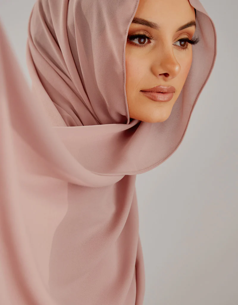 Chiffon Shawl - Shades of Dark Pink - Image 7