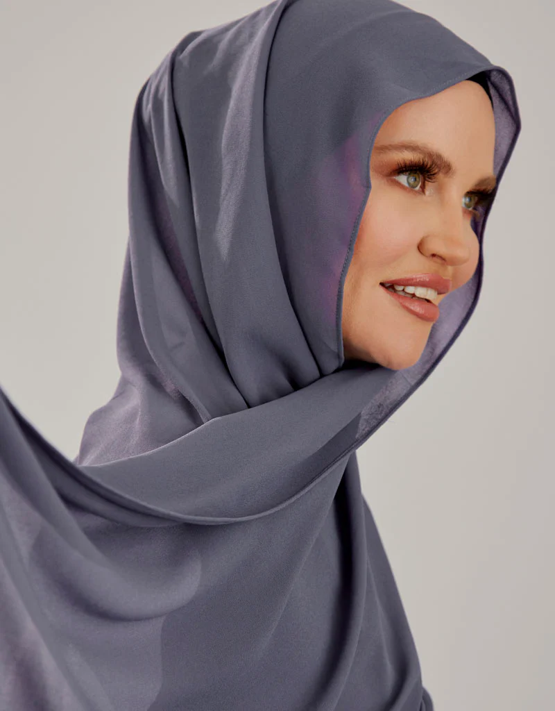 Chiffon Shawl - Shades of Light Blue - Image 7