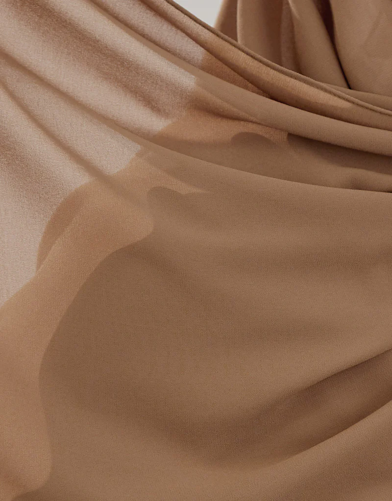 Chiffon Shawl - Shades of Light Brown - Image 8