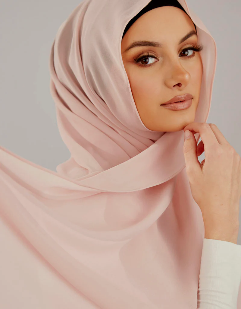 Chiffon Shawl - Shades of Light Pink - Image 3